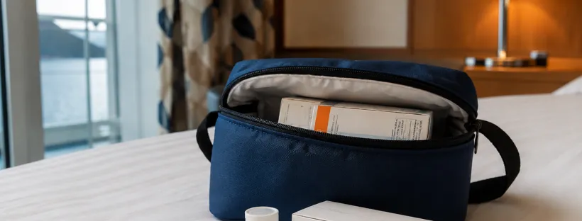 Boîte de médicaments et pochette isotherme pour croisière