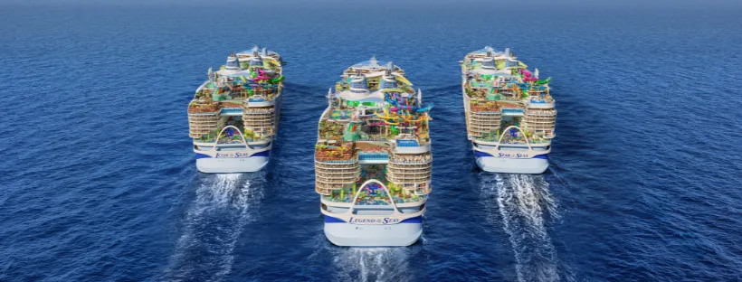 Icon, Legend et Star of the seas en mer