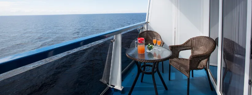 Balcon cabine de navire de croisière