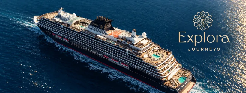 Navire de croisière Explora Journeys naviguant en mer