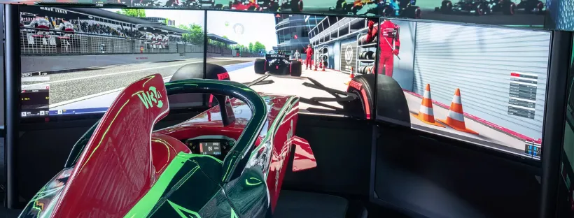 Simulateur de Formule 1, une des attractions accessibles avec le Fun Pass MSC