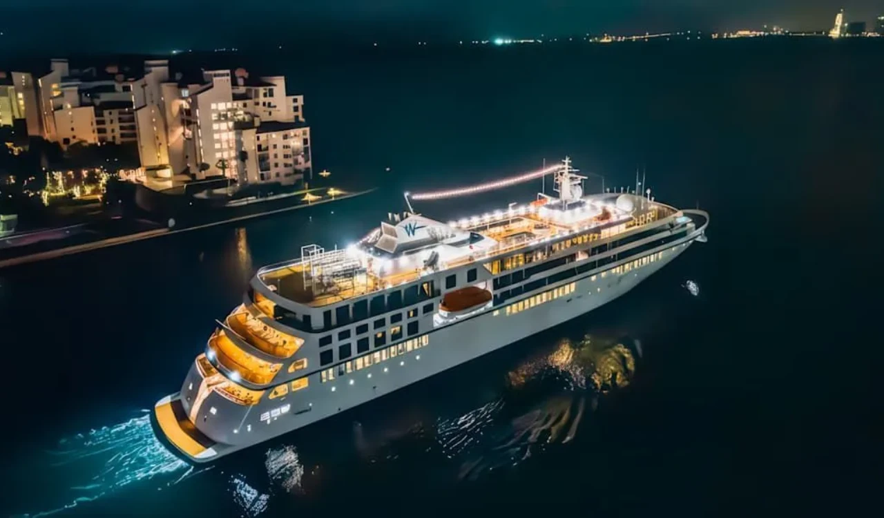 Vue aérienne du Star Seeker de nuit