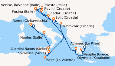 Itinéraire de la croisière Rome (Civitavecchia), Porto Santo Stefano (To...