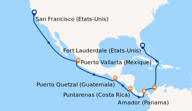 Itinéraire de la croisière San Francisco (Etats-Unis), En mer, En mer, E...