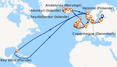 Itinéraire de la croisière Copenhague (Danemark), Skagen (Danemark), Sta...