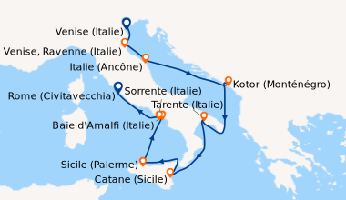 Itinéraire de la croisière Venise (Italie), Venise, Ravenne (Italie), It...