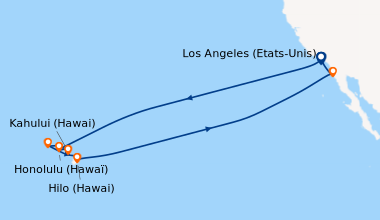 Itinéraire de la croisière Los Angeles (Etats-Unis), En mer, En mer, En ...