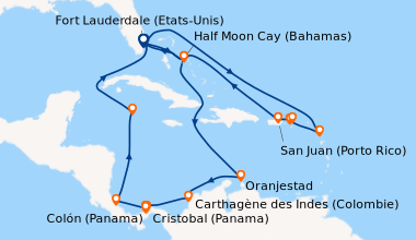 Itinéraire de la croisière Fort Lauderdale (Etats-Unis), Half Moon Cay (...