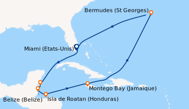 Carte de l'itinéraire de la croisière