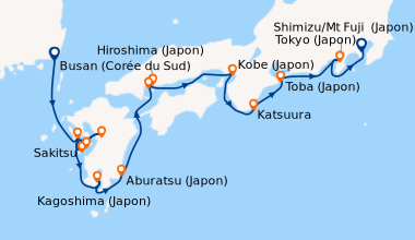 Itinéraire de la croisière Au cœur du Japon authentique