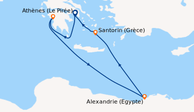 Itinéraire de la croisière Athènes (Le Pirée), Olympie (Katakolon), En m...