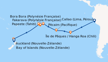 Itinéraire de la croisière Callao (Lima, Pérou), En mer, En mer, En mer,...