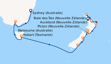 Carte de l'itinéraire de la croisière