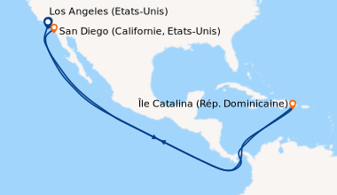 Itinéraire de la croisière Los Angeles (Etats-Unis), Île Catalina (Rép. ...