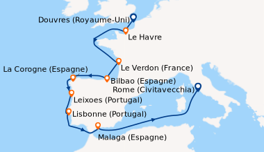 Itinéraire de la croisière Douvres (Royaume-Uni), Le Havre, En mer, Le V...