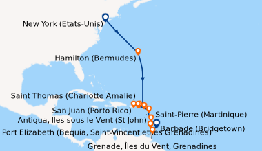 Itinéraire de la croisière New York (Etats-Unis), En mer, Bermudes (King...