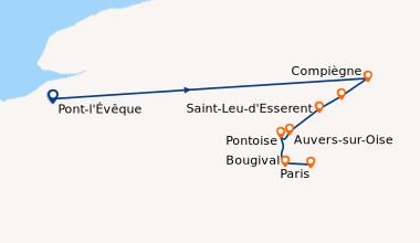 Itinéraire de la croisière Les joyaux cachés de la vallée de l'Oise, entre demeure historique et saveurs locales (formule port/port) (EVP_AIPP)