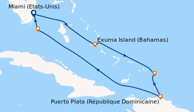 Itinéraire de la croisière Miami (Etats-Unis), En mer, Grand Turk (îles ...