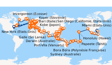 Itinéraire de la croisière Miami (Etats-Unis), En mer, George Town (Baha...