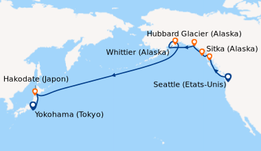 Itinéraire de la croisière Seattle (Etats-Unis), En mer, Ketchikan (Alas...