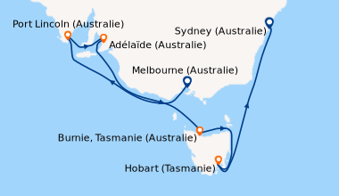 Itinéraire de la croisière Melbourne (Australie), En mer, Port Lincoln (...