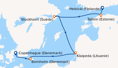 Itinéraire de la croisière Helsinki (Finlande), Tallinn (Estonie), Stock...