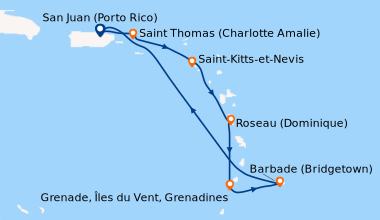 Itinéraire de la croisière San Juan (Porto Rico), Saint Thomas (Charlott...