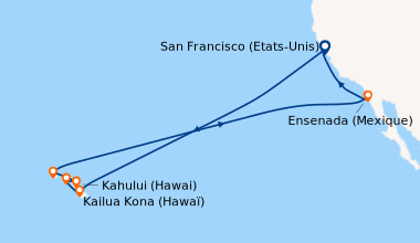 Itinéraire de la croisière San Francisco (Etats-Unis), En mer, En mer, E...