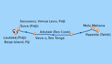 Carte de l'itinéraire de la croisière