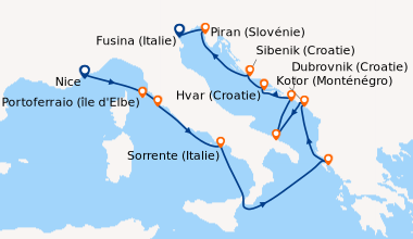 Itinéraire de la croisière En mer, Portoferraio (île d'Elbe), Porto San...