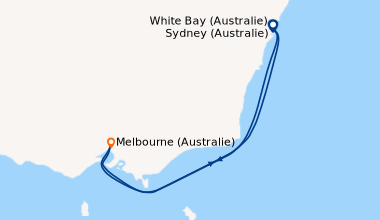 Itinéraire de la croisière White Bay (Australie), En mer, Melbourne (Aus...