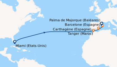 Itinéraire de la croisière Miami (Etats-Unis), En mer, En mer, En mer, E...