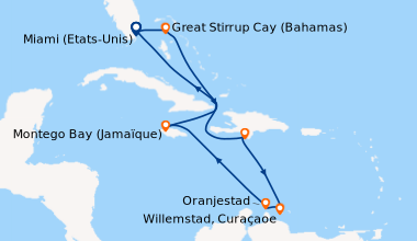 Itinéraire de la croisière Miami (Etats-Unis), Great Stirrup Cay (Bahama...