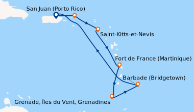 Itinéraire de la croisière San Juan (Porto Rico), Tortola (Roadtown - Îl...