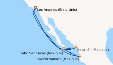 Itinéraire de la croisière Los Angeles (Etats-Unis), En mer, Cabo San Lu...