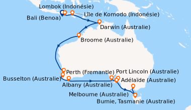 Itinéraire de la croisière Bali (Benoa), Lombok (Indonésie), En mer, Lîl...
