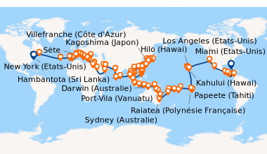 Itinéraire de la croisière Miami (Etats-Unis), Miami (Etats-Unis), En me...
