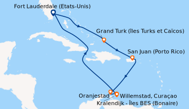 Itinéraire de la croisière Fort Lauderdale (Etats-Unis), En mer, Grand T...