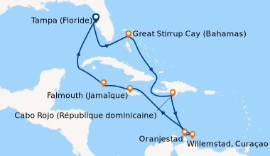 Itinéraire de la croisière Tampa (Floride), En mer, Great Stirrup Cay (B...