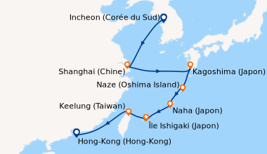 Itinéraire de la croisière Incheon (Corée du Sud), En mer, Shanghai (Chi...