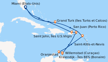 Itinéraire de la croisière Miami (Etats-Unis), En mer, Grand Turk (îles ...