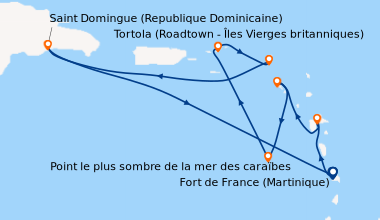 Itinéraire de la croisière Antilles, Iles Vierges