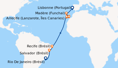 Itinéraire de la croisière Rio De Janeiro (Brésil), Rio De Janeiro (Brés...