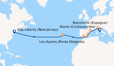 Itinéraire de la croisière Cap Liberty (New Jersey), En mer, En mer, En ...