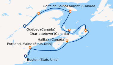 Itinéraire de la croisière Boston (Etats-Unis), Portland, Maine (Etats-U...