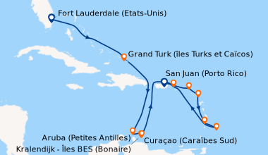 Itinéraire de la croisière Fort Lauderdale (Etats-Unis), En mer, Grand T...