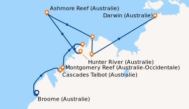 Itinéraire de la croisière Broome (Australie), Cascades Talbot (Australi...