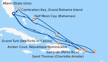 Itinéraire de la croisière Miami (Etats-Unis), En mer, Amber Cove, Répub...