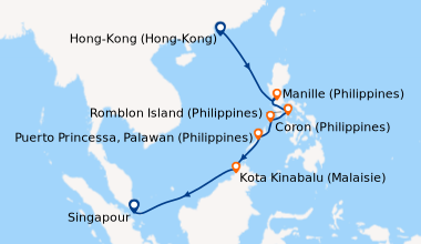 Itinéraire de la croisière Hong-Kong (Hong-Kong), En mer, Manille (Phili...