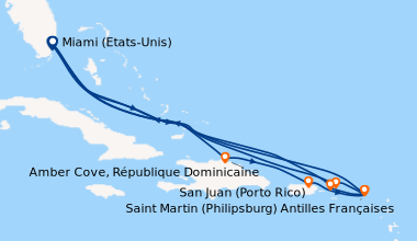 Itinéraire de la croisière Miami (Etats-Unis), En mer, Amber Cove, Répub...